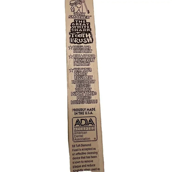 Vintage (2) Plak Smacker "The Great White Shark" Tooth Brush Toothbrush Sealed - Picture 12 of 14